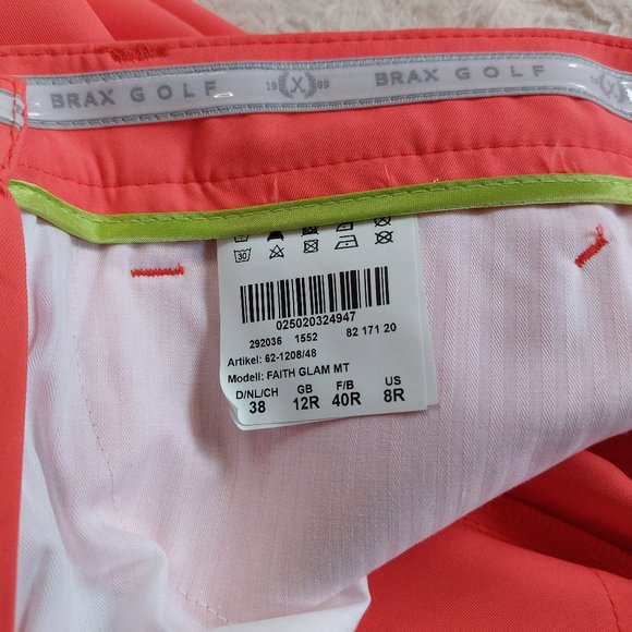 Brax Golf Women's Orange Faith Glam Stretch Pants Siz 8R - Picture 8 of 8